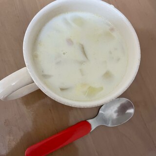 コーンスープの素で簡単スープ